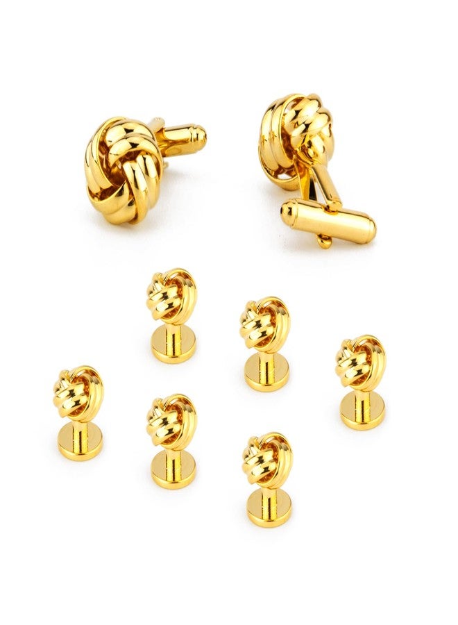 Wynameleri UJOY Gold Cufflinks and Tuxedo Studs Set Fashion Accessories for Men in Gift Box - Image 1
