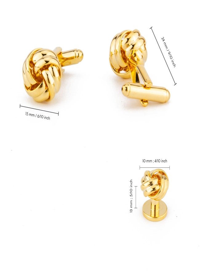 Wynameleri UJOY Gold Cufflinks and Tuxedo Studs Set Fashion Accessories for Men in Gift Box - Image 2