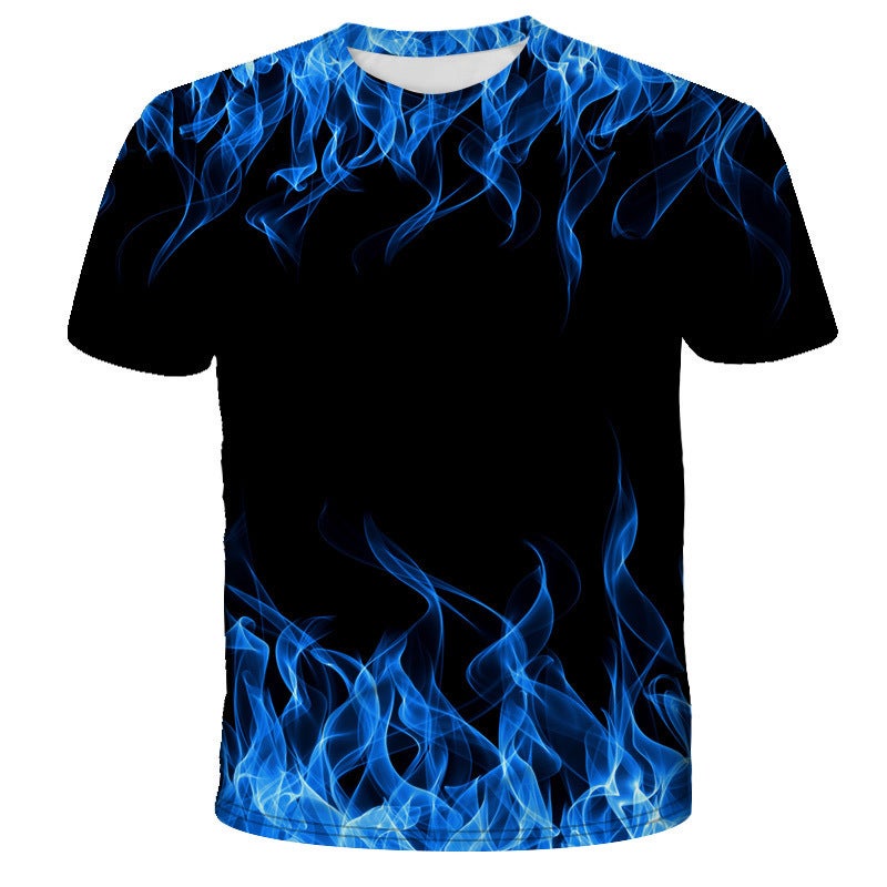 Summer Men'S Printing 3D Flame Short Sleeve T-Shirt A Generation Of Hair Can Do Children'S Clothing - Image 2