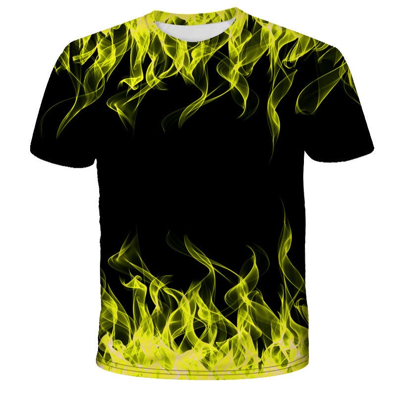 Summer Men'S Printing 3D Flame Short Sleeve T-Shirt A Generation Of Hair Can Do Children'S Clothing - Image 4