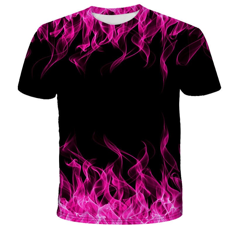 Summer Men'S Printing 3D Flame Short Sleeve T-Shirt A Generation Of Hair Can Do Children'S Clothing - Image 3
