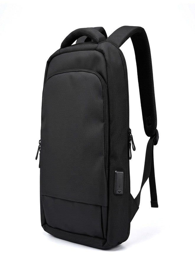 MANETTA Business Backpack for Men, Professional Work & Travel Backpack, Daypack with Anti-Theft Zipper, Casual Commuter Rucksack, Black - Image 1