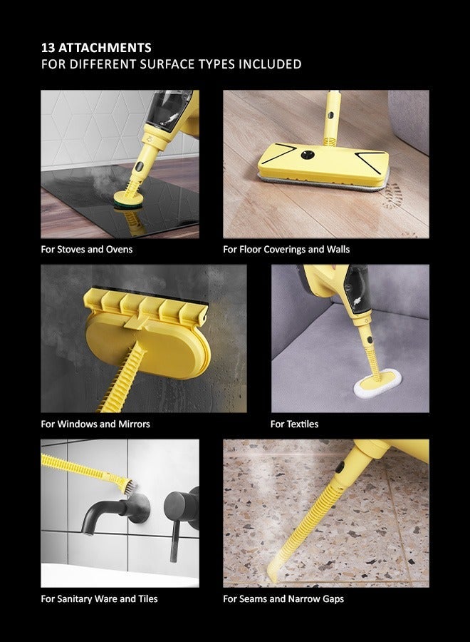 Polaris PSC-1701C Steam Cleaner | 1700W | 5 Bar | Ready in 25s | Chemical-Free | 13 Accessories | LED Display - Image 3