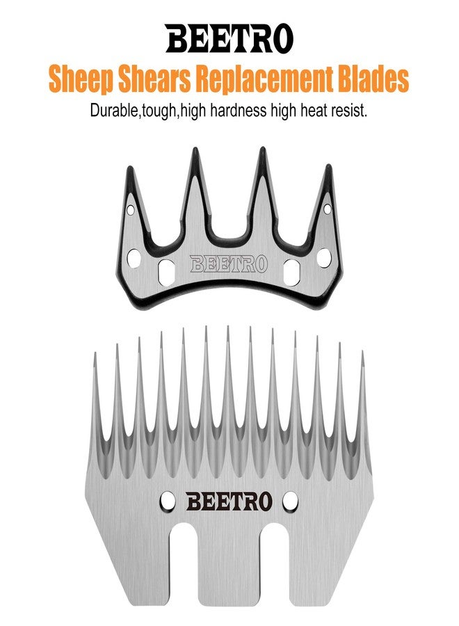 BEETRO Sheep Shears Replacement Blades, Professional Stainless Steel Clipper Blades for Sheep Alpacas Goats and More - Image 2