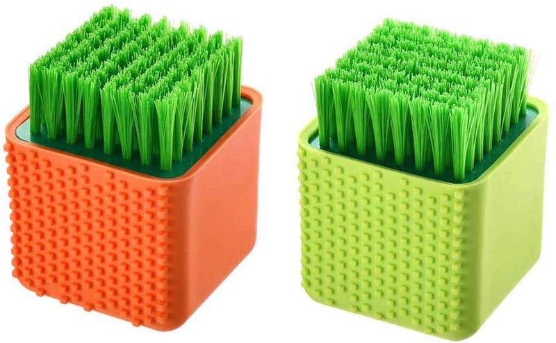 SIYANSHU Laundry Brush, Soft Hair, Cleaning Brush, Shoe Brush, Plate Brush Panty Wash Clothes Underwear Brush Silicone Brush (Pack of-2, Random) - Image 1