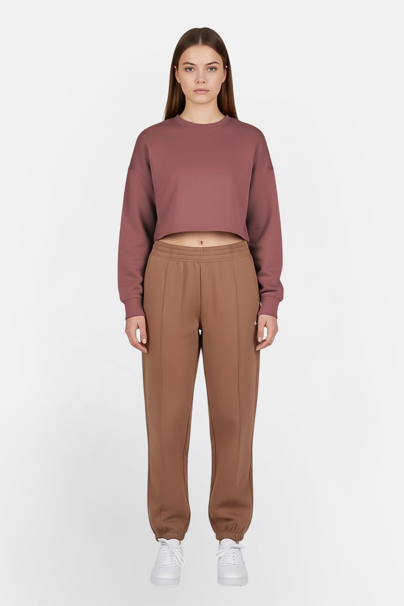 Nike Women Plus Size Embroidered Outdoor Sweatpants, Tan - Image 1