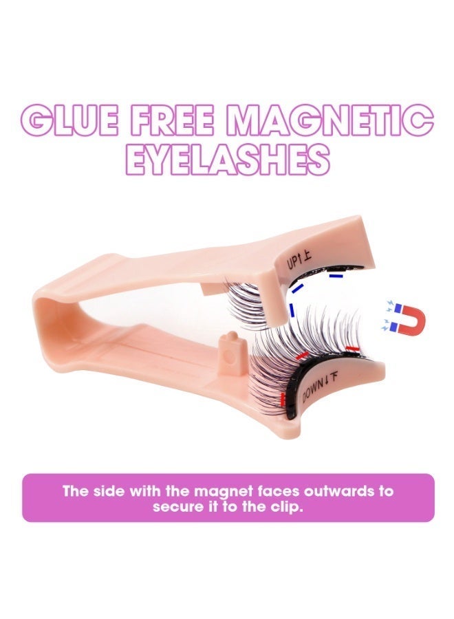 بقلم سابرينا رموش مغناطيسية بدون غراء، زوج واحد قابل لإعادة الاستخدام، رموش طبيعية مع أداة وضع، ملقط، مرآة، علبة، مناسبة للمبتدئين - Image 2
