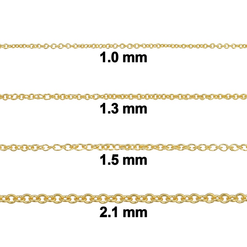 Kooljewelry قلادة سلسلة كابل مملوءة بالذهب الأصفر عيار 14 قيراط من كولجويلري (1.3 مم، 18 بوصة) - Image 2