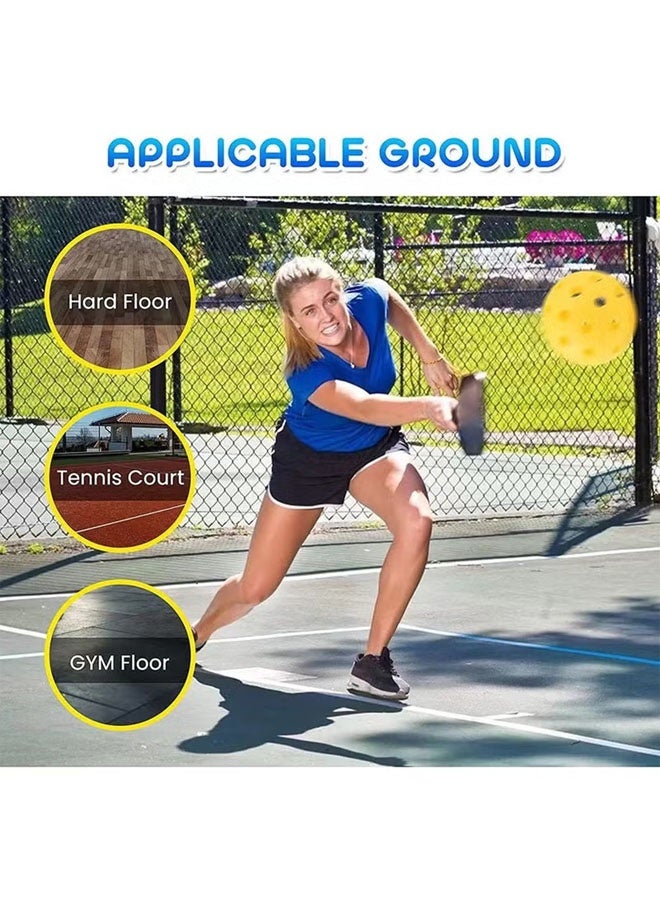Hanayo Pickleball Paddles Set of 2, Yellow – Lightweight with 4 Balls for Adults & Kids - Image 5