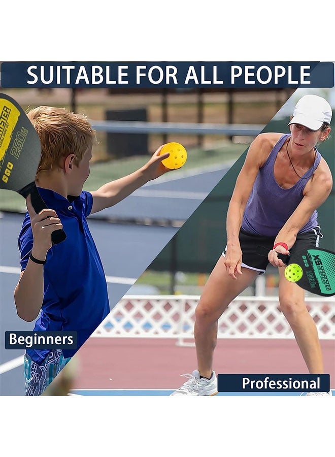 Hanayo Pickleball Paddles Set of 2, Yellow – Lightweight with 4 Balls for Adults & Kids - Image 4