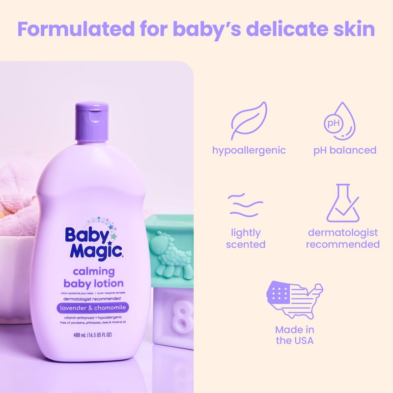 Baby Magic Calming Lotion | Helps Comfort and Relax Before Bedtime | Lavender & Chamomile | 16.5 fl oz. (6 Pack) - Image 4