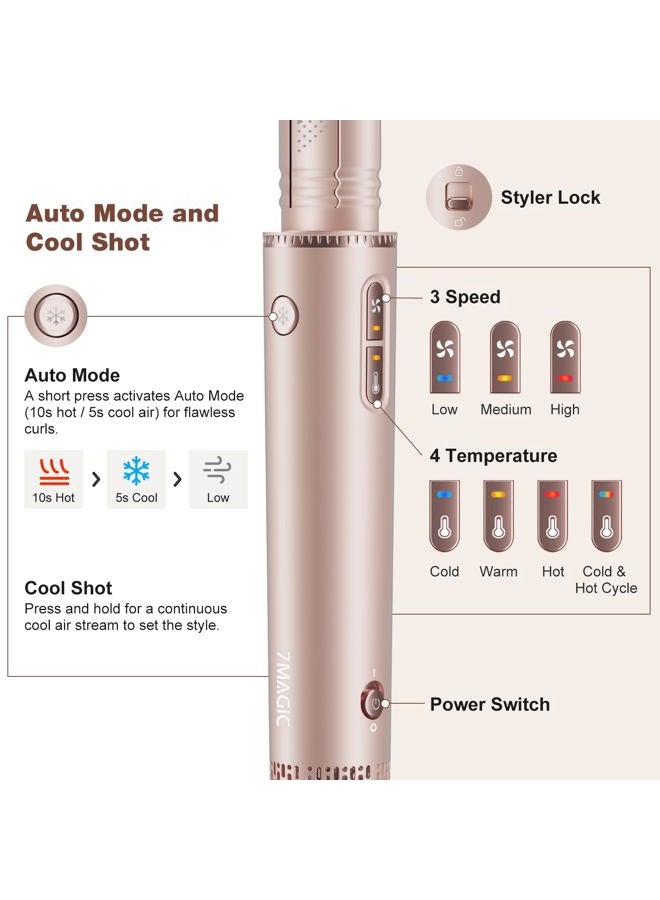 7MAGIC 7 in 1 Hair Styler & Hair Dryer Brush, 110,000 RPM High-Speed Blow Dryer with Negative Ions for Frizz-Free Styling Fast Drying Curling Volumizing Straightening, Hot Air Styler with Travel Case - Image 3