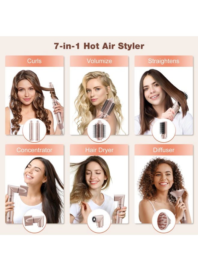 7MAGIC 7 in 1 Hair Styler & Hair Dryer Brush, 110,000 RPM High-Speed Blow Dryer with Negative Ions for Frizz-Free Styling Fast Drying Curling Volumizing Straightening, Hot Air Styler with Travel Case - Image 2
