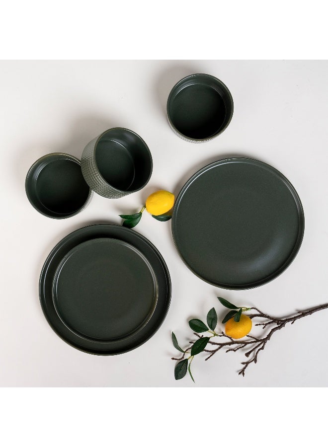 La Mesa طقم عشاء بورسلين أخضر 18 قطعة - Image 2