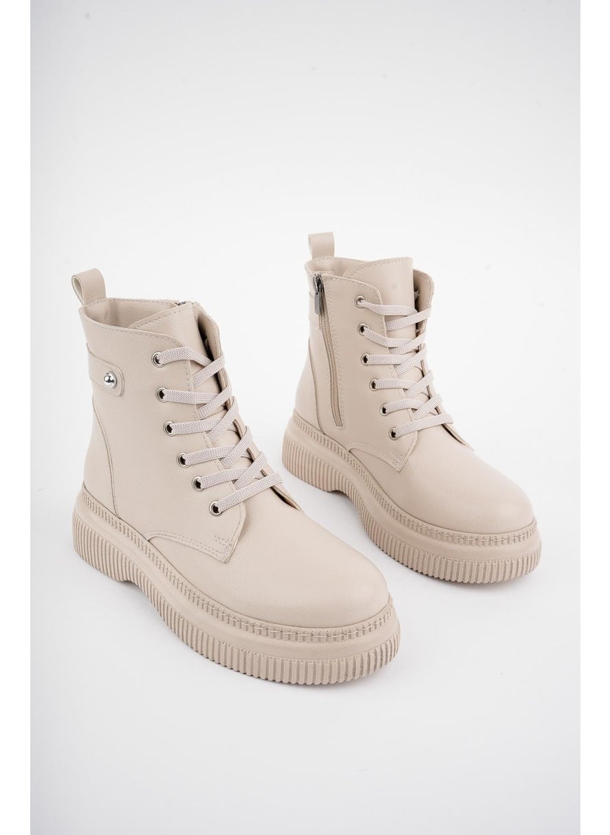 muggo Lucinda Guaranteed Thick Sole Zipper Lace-Up Women's Combat Boots  - Image 2