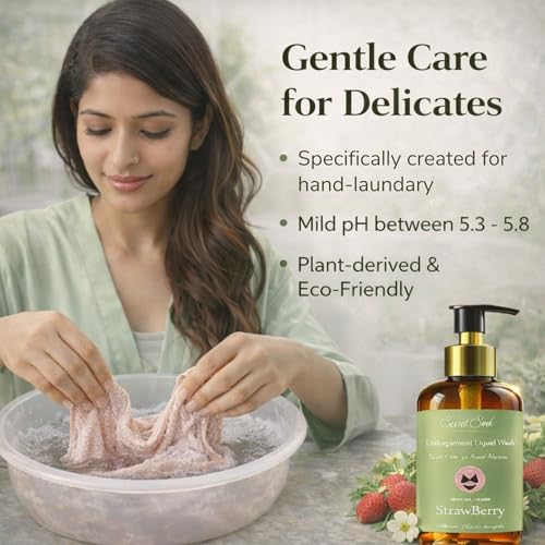 HerbyShine Premium Intimate Wear Liquid Detergent for Women 300ml | Mild Plant-Based Wash for Panties & Lingerie | Odor Control, Stain Removal, Gentle & Skin Safe | Strawberry Pack 1 - Image 5