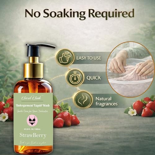 HerbyShine Premium Intimate Wear Liquid Detergent for Women 300ml | Mild Plant-Based Wash for Panties & Lingerie | Odor Control, Stain Removal, Gentle & Skin Safe | Strawberry Pack 1 - Image 4