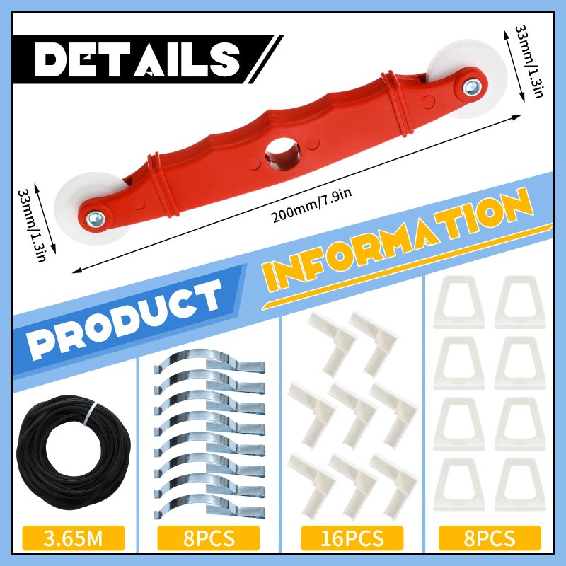 Yaocom 4 Pack Window Screen Kit 3/4 x 5/16 Inch Aluminum Frame with Corners, Spline, Springs, Pull Tabs, Screen Mesh and Screen Rolling Tool 32'' x 32'' - Image 4