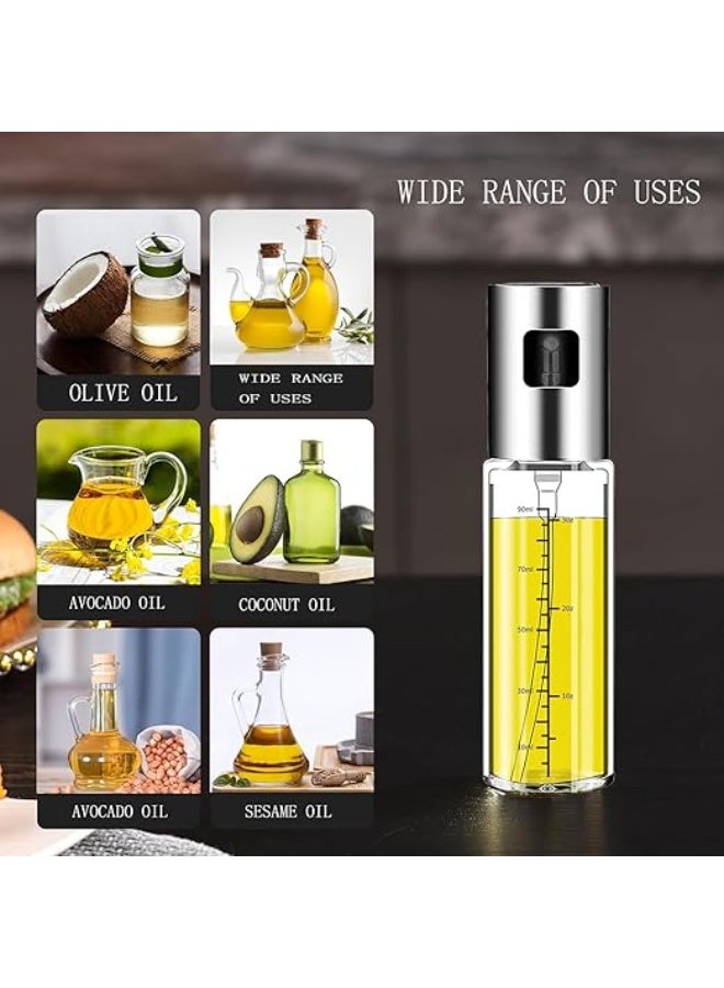 DUNISO 2 Pcs Oil Sprayer for Cooking, Stainless Steel Glass Spray Bottle，Olive Oil Spray Bottle with Scale Air Fryer Accessories，Leak Proof，Durable，for Salad, BBQ, Kitchen Baking, Roasting - Image 5