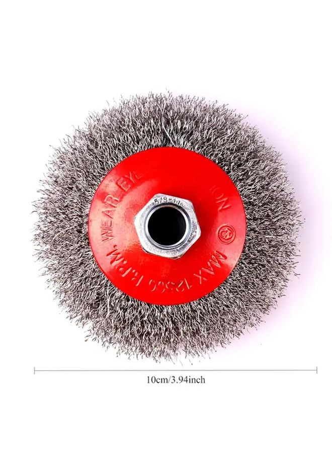 4pcs 4 Inch Angle Grinder Wire Brushes With Red Black Handles For Metal Grinding Polishing - Image 3