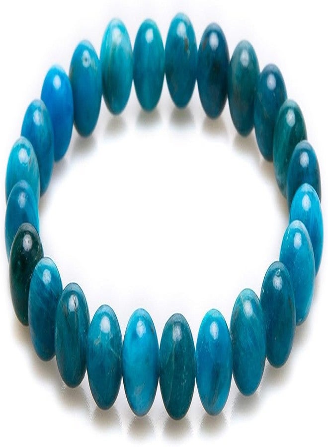 Sukhad Natural Blue Apatite Bracelet for Men & Women | Healing Crystal Beaded Bracelet | Positive Energy, Focus & Confidence Stone Bracelet (Unisex Stretch Fit) - Image 1