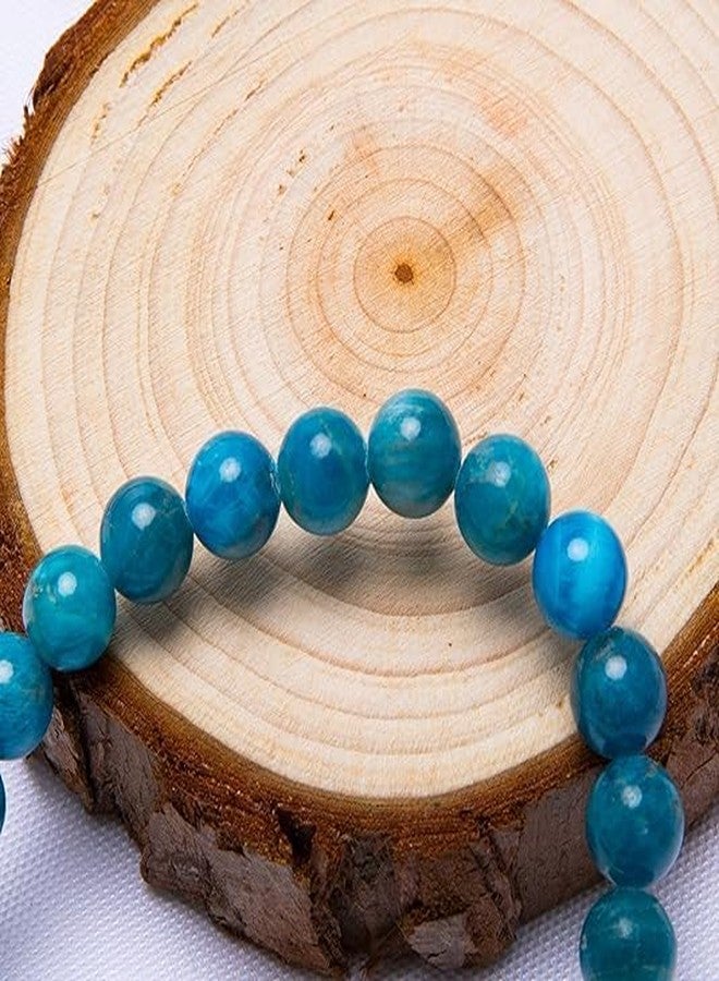 Sukhad Natural Blue Apatite Bracelet for Men & Women | Healing Crystal Beaded Bracelet | Positive Energy, Focus & Confidence Stone Bracelet (Unisex Stretch Fit) - Image 3