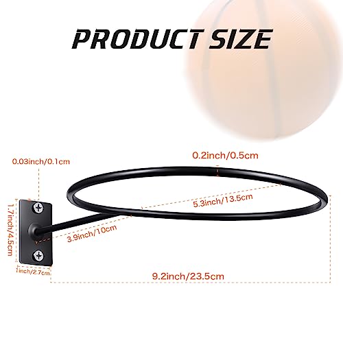 Threan 15 Pieces Basketball Holder Wall Mount Sports Ball Storage Display Rack for Basketball Football Volleyball Soccer Metal Black Ball Holder Room Decor Saver Storage Display - Image 3