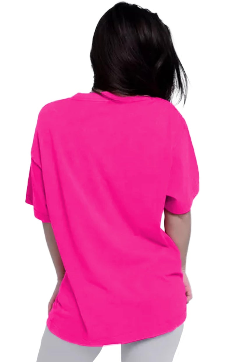 LEOTUDE Women's Oversized Round Neck Half Sleeve Cottonblend Tshirt (GRL_FS49_MRN_Wolf_P_Multi_Color_176_3XL) - Image 3