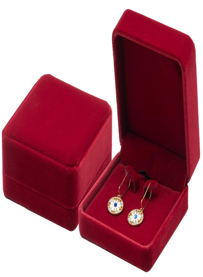 Giftop Velvet Earring Gift Box Large Earring Storage Case (Red) - Image 1