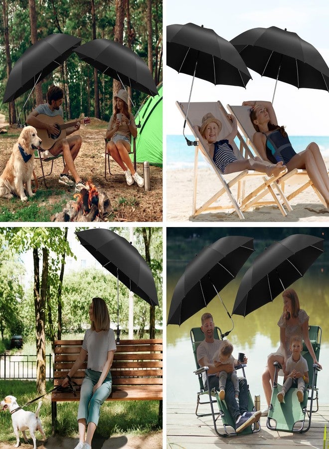 NBtoUS 2 PACK Chair Umbrella with Clamp, 360 ° Adjustable Umbrella for Chair, UPF50+ for Beach, Patio, Camping, Golf Carts（Black, Chair Not Included - Image 5