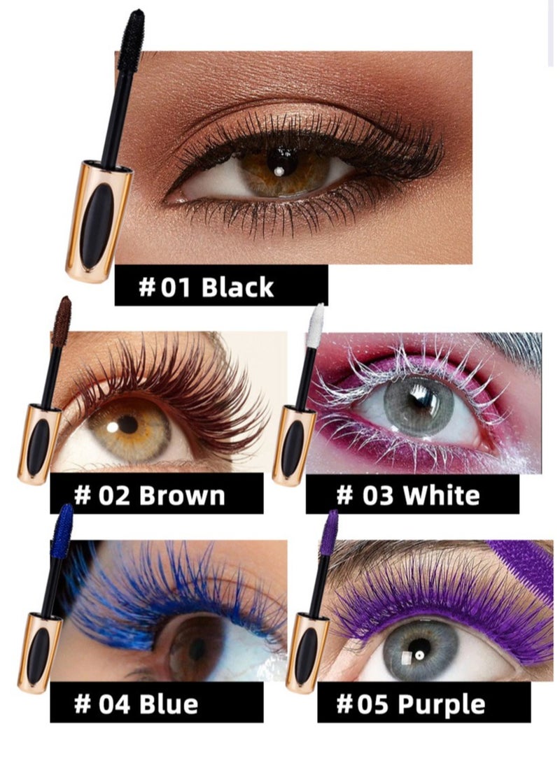 ماكس فاين ماسكارا من ألياف الحرير 5D مع فرشاة مشط رمش قابلة للطي ، ملحقات رمش ماسكارا ملونة سائلة ، مقاومة للماء ، مقاومة للعرق ، غير متفتح ، قاعدة طويلة ومتعددة الألوان. (أسود)  - Image 5