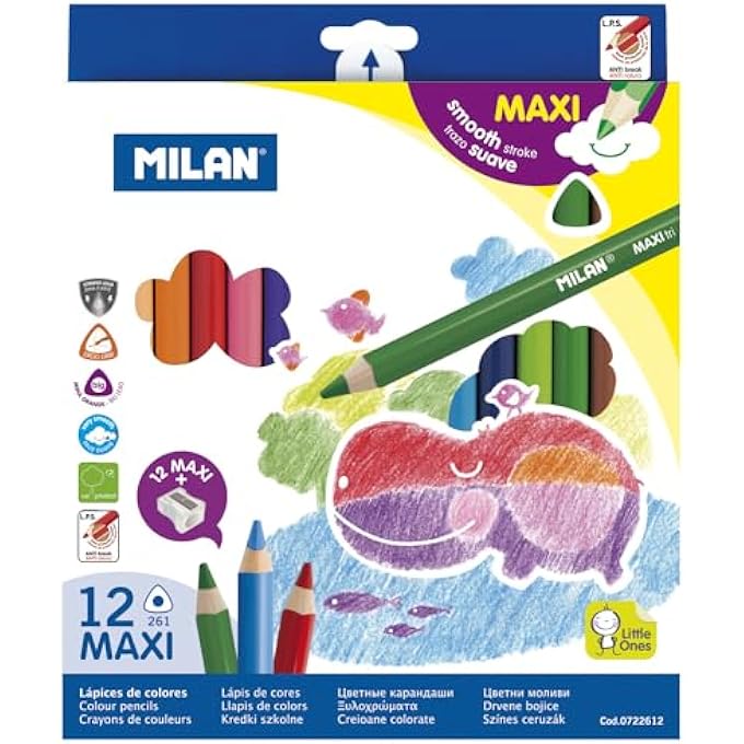 MILAN STUDENT GRADE COLORED PENCILS: 12 COLOR SET - Image 1