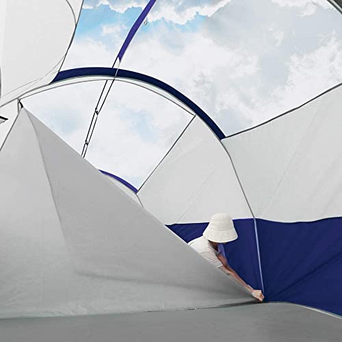 CAMPROS CP Tent 8 Person Camping Tents, Weather Resistant Family Tent, 5 Large Mesh Windows, Double Layer, Divided Curtain for Separated Room, Portable with Carry Bag - Blue - Image 4