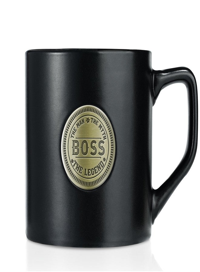 Onebttl Boss Gifts Ceramic Coffee Mug with Golden Badge, 15oz/450ml - Boss Day, Christmas, Retirement - Man Myth Legend - Image 1