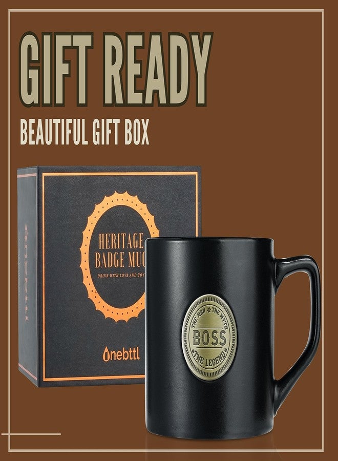 Onebttl Boss Gifts Ceramic Coffee Mug with Golden Badge, 15oz/450ml - Boss Day, Christmas, Retirement - Man Myth Legend - Image 5