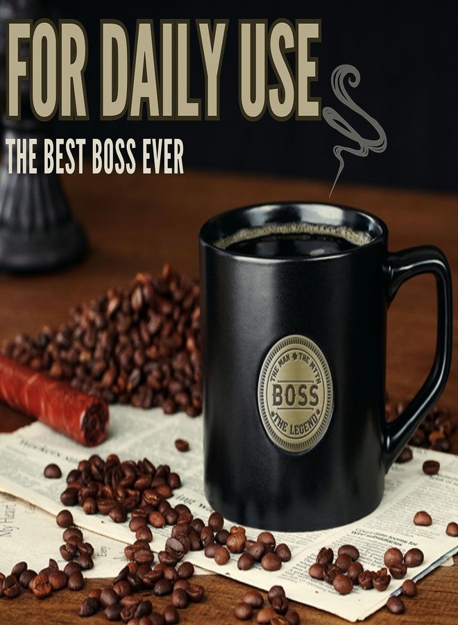 Onebttl Boss Gifts Ceramic Coffee Mug with Golden Badge, 15oz/450ml - Boss Day, Christmas, Retirement - Man Myth Legend - Image 4