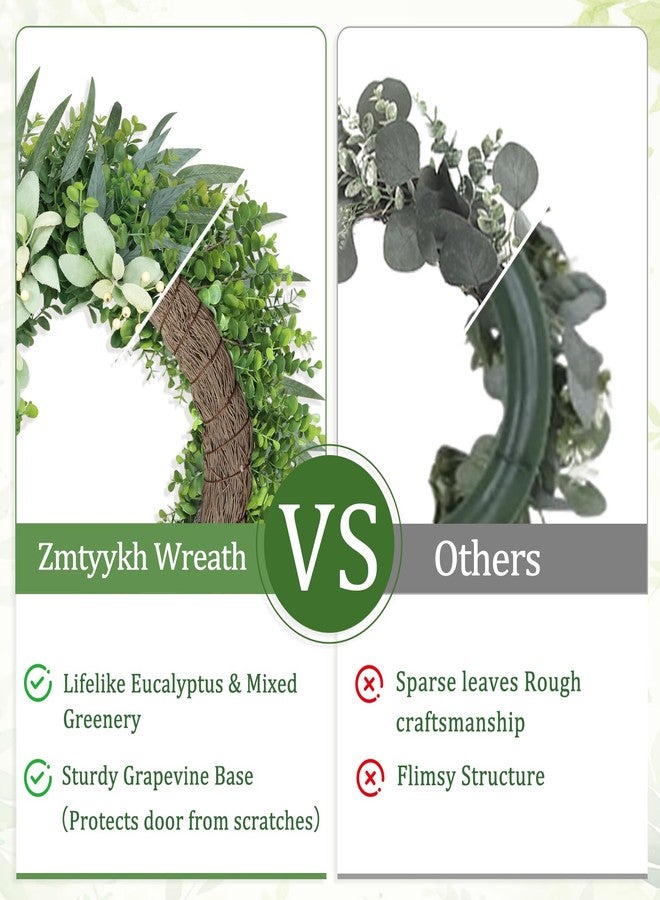 Zmtyykh 26 Inches Large Eucalyptus Spring Wreaths for Front Door - Image 3