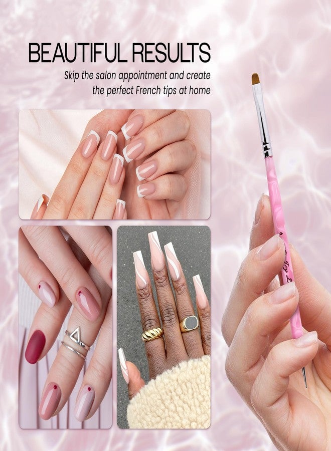 Pana Ivy L Premium 2 Way French Gel Acrylic Nail Art Kolinsky Brush with Dotting Tool for Professional Manicure Cuticle Clean up Nail Art Design (Size # 6, Pink Marble) - Image 5