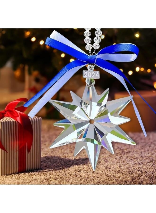 Generic Annual Ornaments Crystal Snowflake Star, Sparkly Crystal Ornaments for Tree, Beautiful  Ornaments for Women Girls  - Image 4