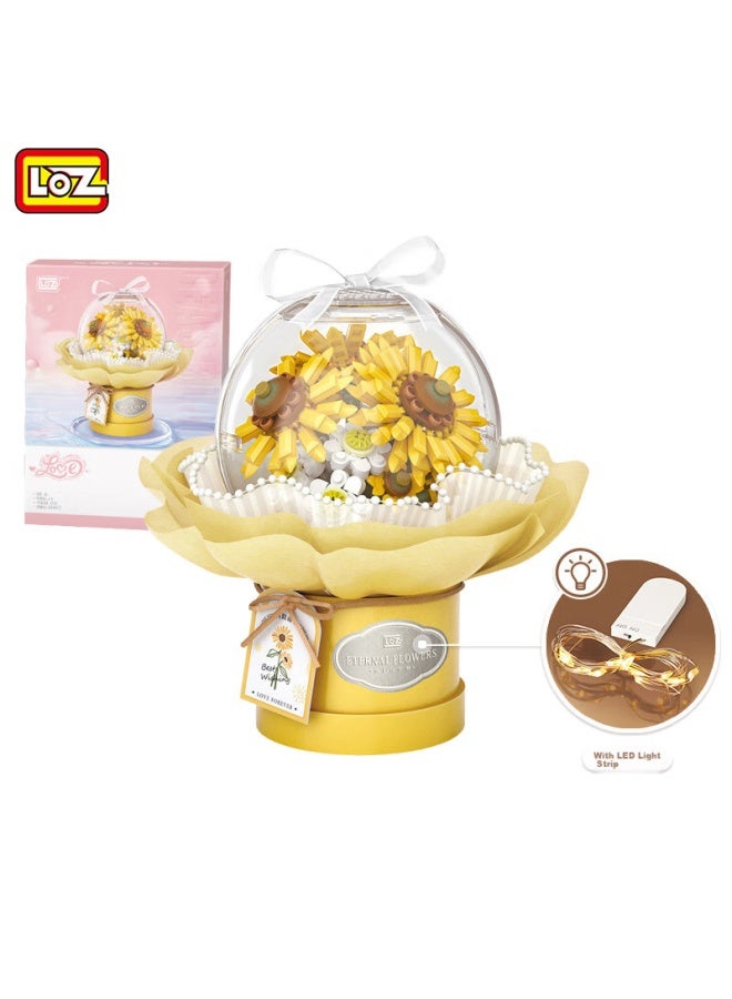 Loz Building Block Bouquet, Adult Assembly Model, Children's Toy, Preserved Flowers, Women's Day Gift, 1299, Radiant Life - Image 5