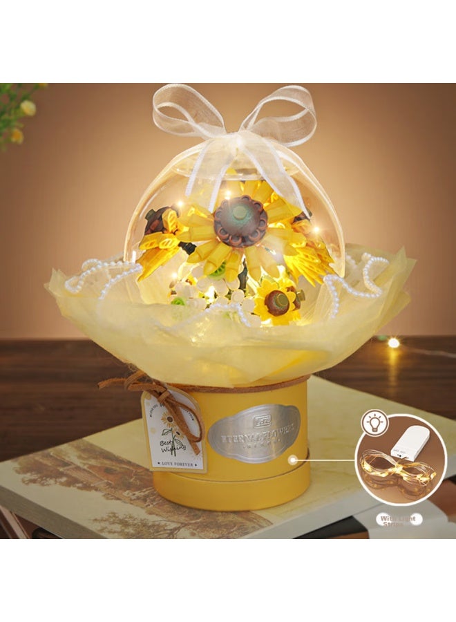 Loz Building Block Bouquet, Adult Assembly Model, Children's Toy, Preserved Flowers, Women's Day Gift, 1299, Radiant Life - Image 3