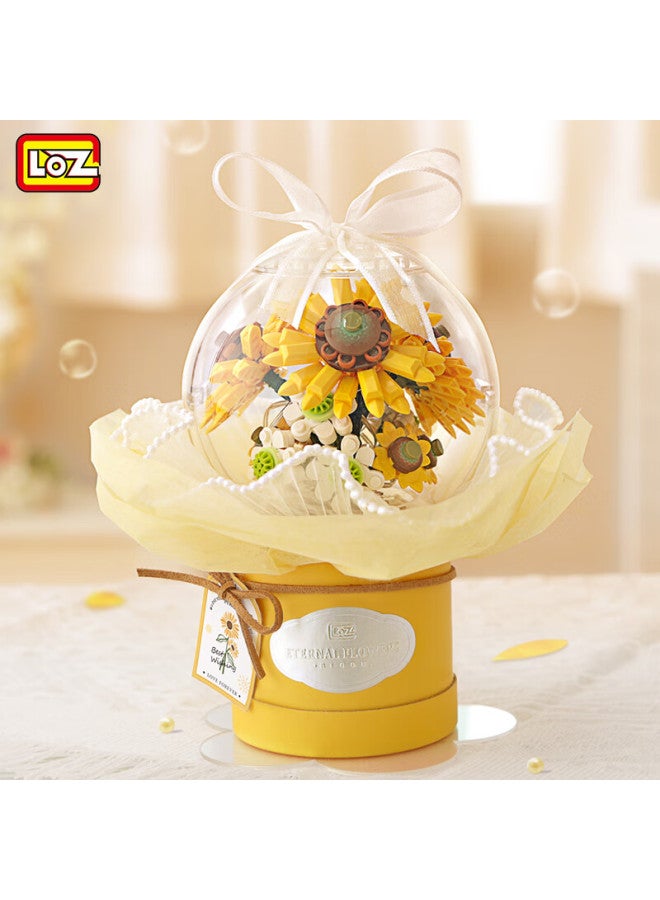 Loz Building Block Bouquet, Adult Assembly Model, Children's Toy, Preserved Flowers, Women's Day Gift, 1299, Radiant Life - Image 1