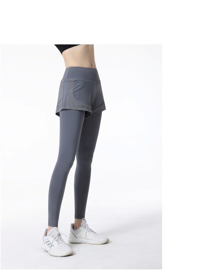 Loquat - Yoga Fake two-piece sweatpants Grey - Image 1