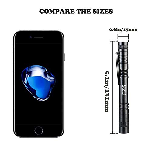 CZS LED Flashlight Penlight 1000 Lumens Battery-Powered Handheld Pen Light Pocket Torch Powered by 2AAA Battery,5 PCS (Battery Not Included) - Image 4