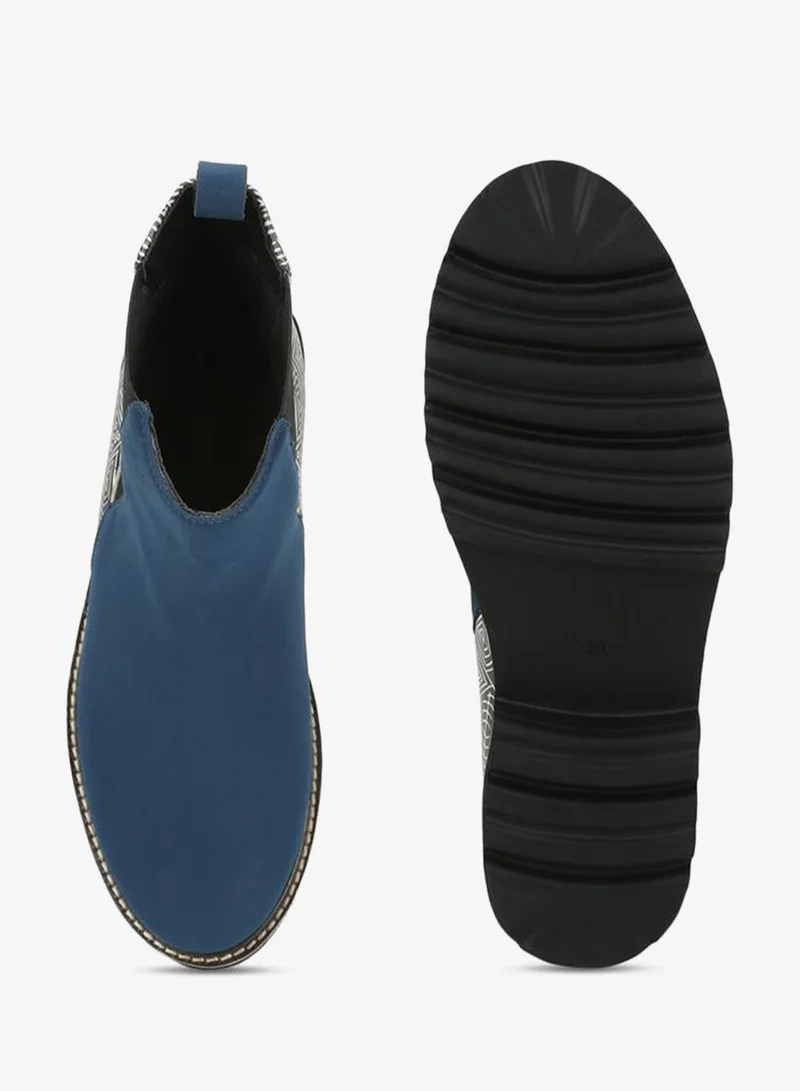 Yoho Blue Blue Comfortable Lightweight Printed Boots for Women | Best Price UAE