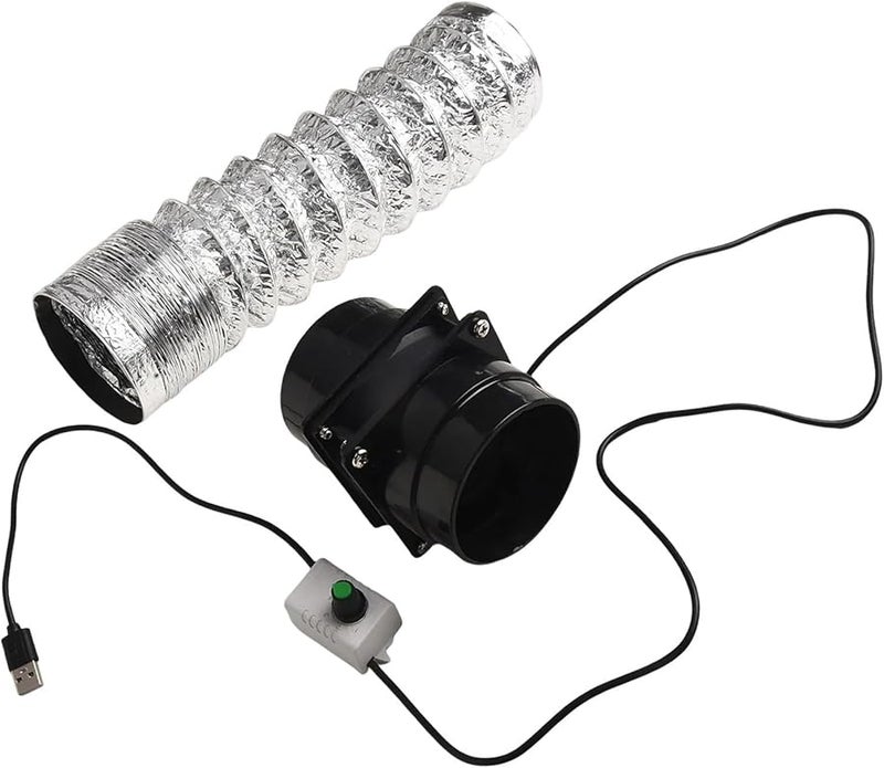 USB Ventilation Fan With 100cm Pipe Adjustable Speed Low Noise For Kitchen Shed - Image 2
