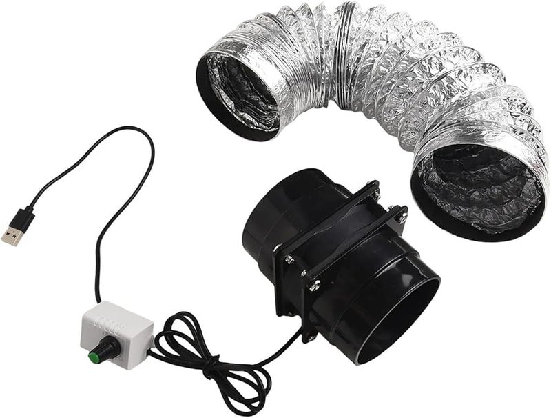 USB Ventilation Fan With 100cm Pipe Adjustable Speed Low Noise For Kitchen Shed - Image 3
