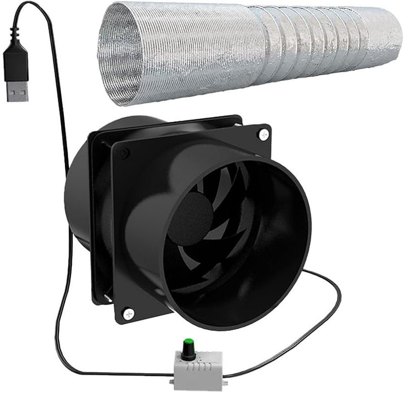 USB Ventilation Fan With 100cm Pipe Adjustable Speed Low Noise For Kitchen Shed - Image 4