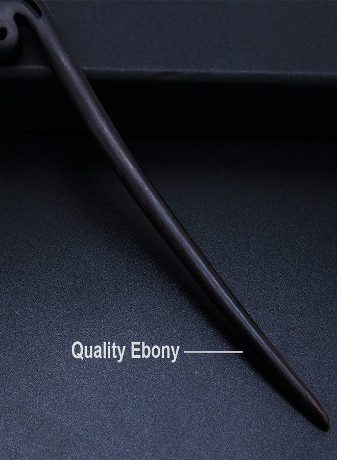 Ezindraw Japanese Chinese Wood Hair Chopstick for Women, Retro Hair Stick Pin with Jade, Japanese Chinese Hair Accessories for Long Hair, Hanfu Dressing Accessories - Image 4
