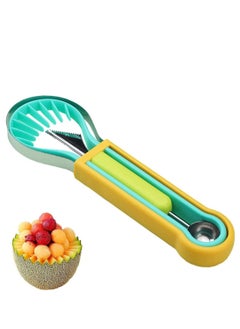 Melon Baller Scoop Set 4 in 1 Stainless Steel Fruit Tool Double Sided Melon Baller Watermelon Cutter Fruit Carving for Fruit Slicer Dig Pulp Separator